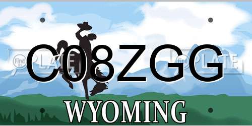 C08ZGG Wyoming License Plate