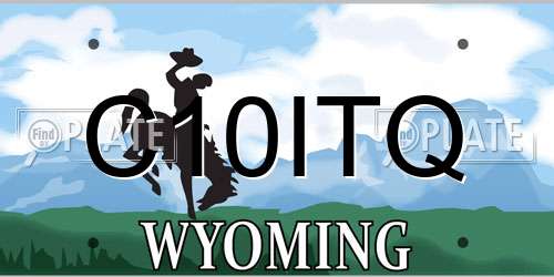 C10ITQ Wyoming License Plate