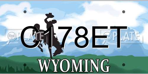 C178ET Wyoming License Plate
