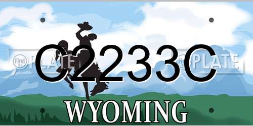 C2233C Wyoming License Plate