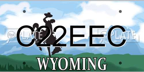 C22EEC Wyoming License Plate