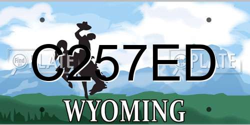 C257ED Wyoming License Plate