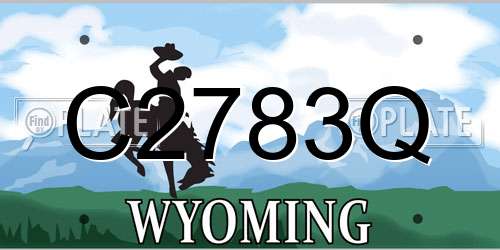 C2783Q Wyoming License Plate