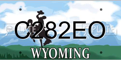 C282EO Wyoming License Plate