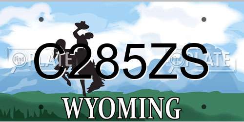 C285ZS Wyoming License Plate