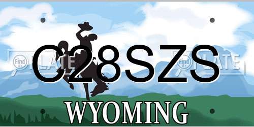 C28SZS Wyoming License Plate