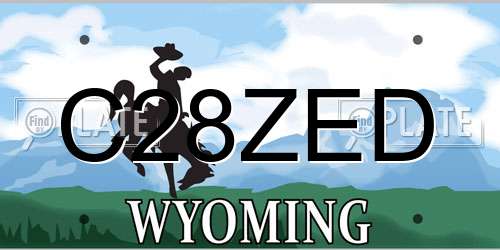C28ZED Wyoming License Plate