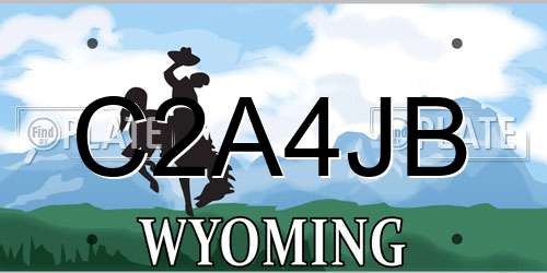 C2A4JB Wyoming License Plate