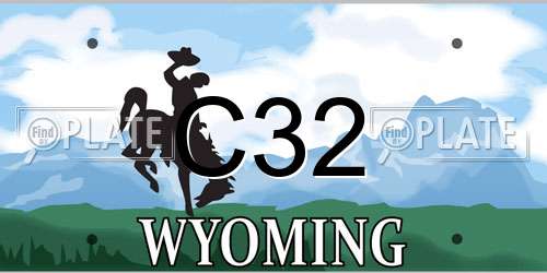 C32 Wyoming License Plate