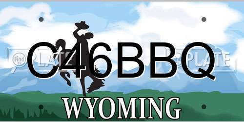 C46BBQ Wyoming License Plate