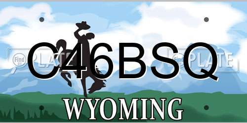 C46BSQ Wyoming License Plate