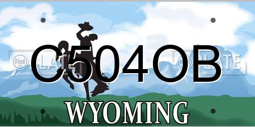 C504OB Wyoming License Plate