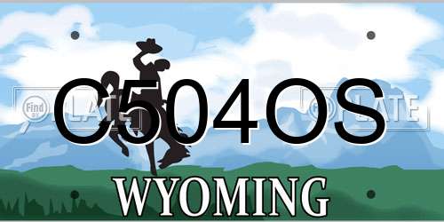 C504OS Wyoming License Plate