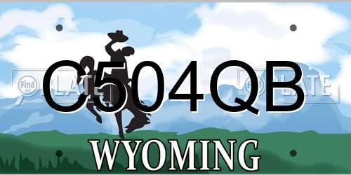 C504QB Wyoming License Plate