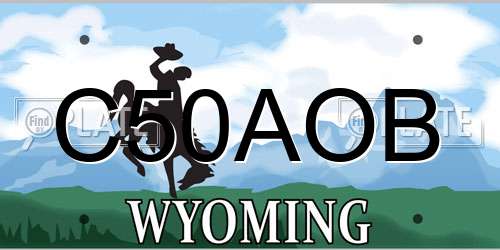 C50AOB Wyoming License Plate