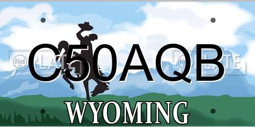 C50AQB Wyoming License Plate