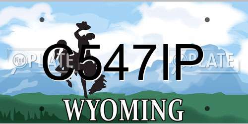 C547IP Wyoming License Plate