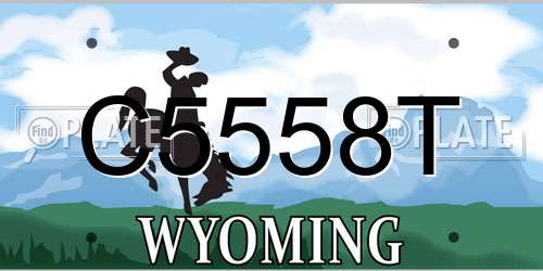 C5558T Wyoming License Plate