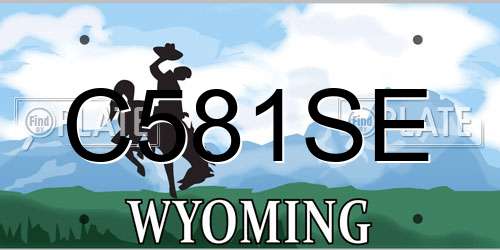 C581SE Wyoming License Plate