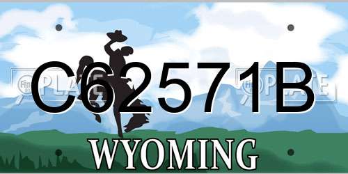 C62571B Wyoming License Plate