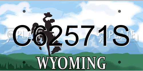 C62571S Wyoming License Plate
