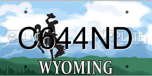 C644ND Wyoming License Plate
