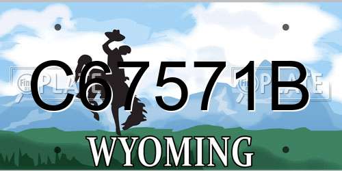C67571B Wyoming License Plate