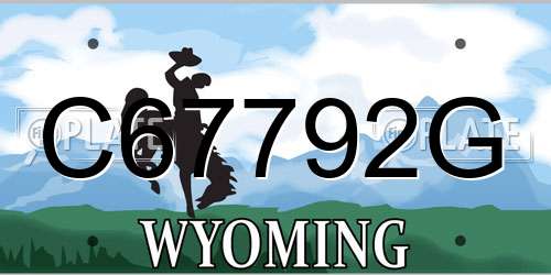 C67792G Wyoming License Plate