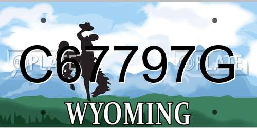 C67797G Wyoming License Plate