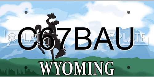C67BAU Wyoming License Plate