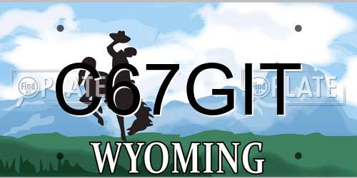 C67GIT Wyoming License Plate