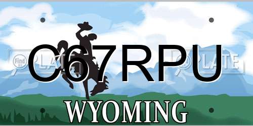 C67RPU Wyoming License Plate