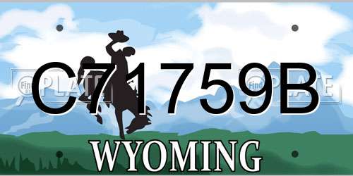 C71759B Wyoming License Plate