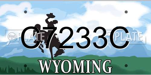 C7233C Wyoming License Plate