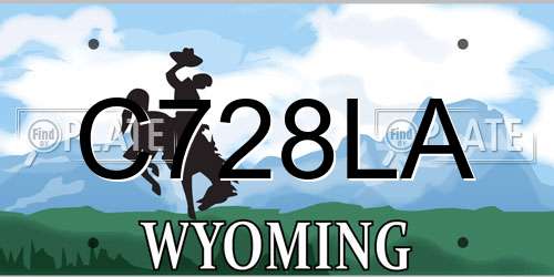 C728LA Wyoming License Plate