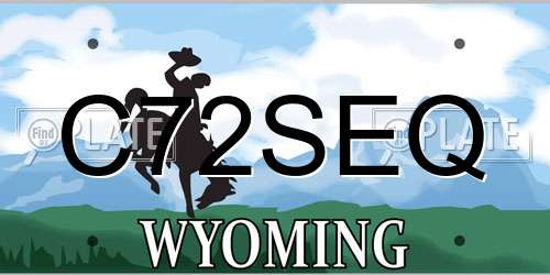 C72SEQ Wyoming License Plate