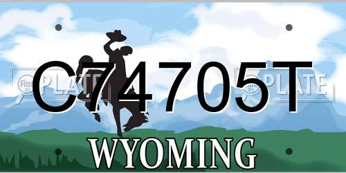 C74705T Wyoming License Plate