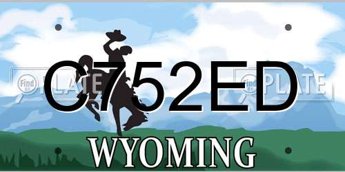 C752ED Wyoming License Plate