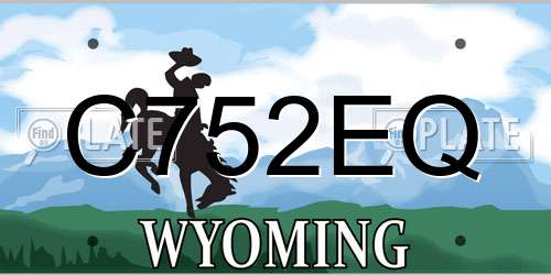 C752EQ Wyoming License Plate