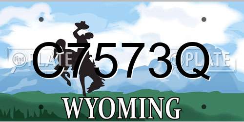 C7573Q Wyoming License Plate