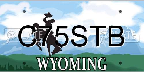 C75STB Wyoming License Plate