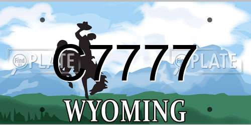 C7777 Wyoming License Plate