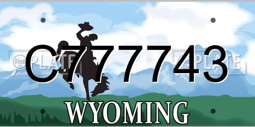 C777743 Wyoming License Plate
