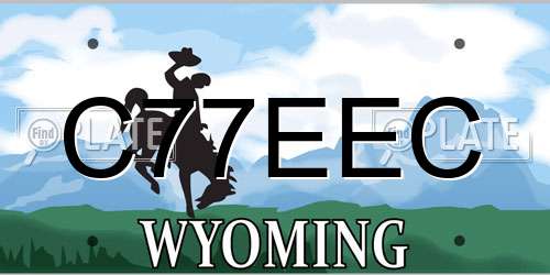 C77EEC Wyoming License Plate