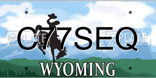 C77SEQ Wyoming License Plate