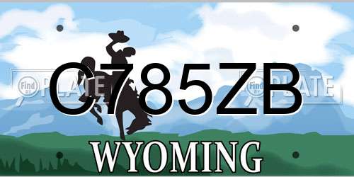 C785ZB Wyoming License Plate