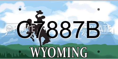 C7887B Wyoming License Plate