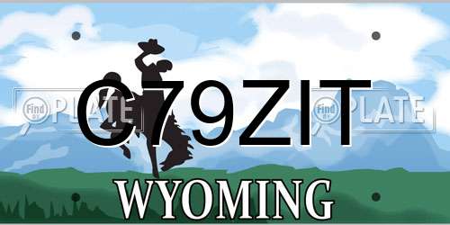 C79ZIT Wyoming License Plate