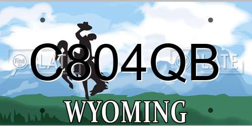 C804QB Wyoming License Plate