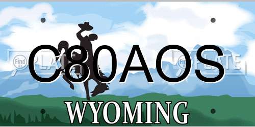 C80AOS Wyoming License Plate